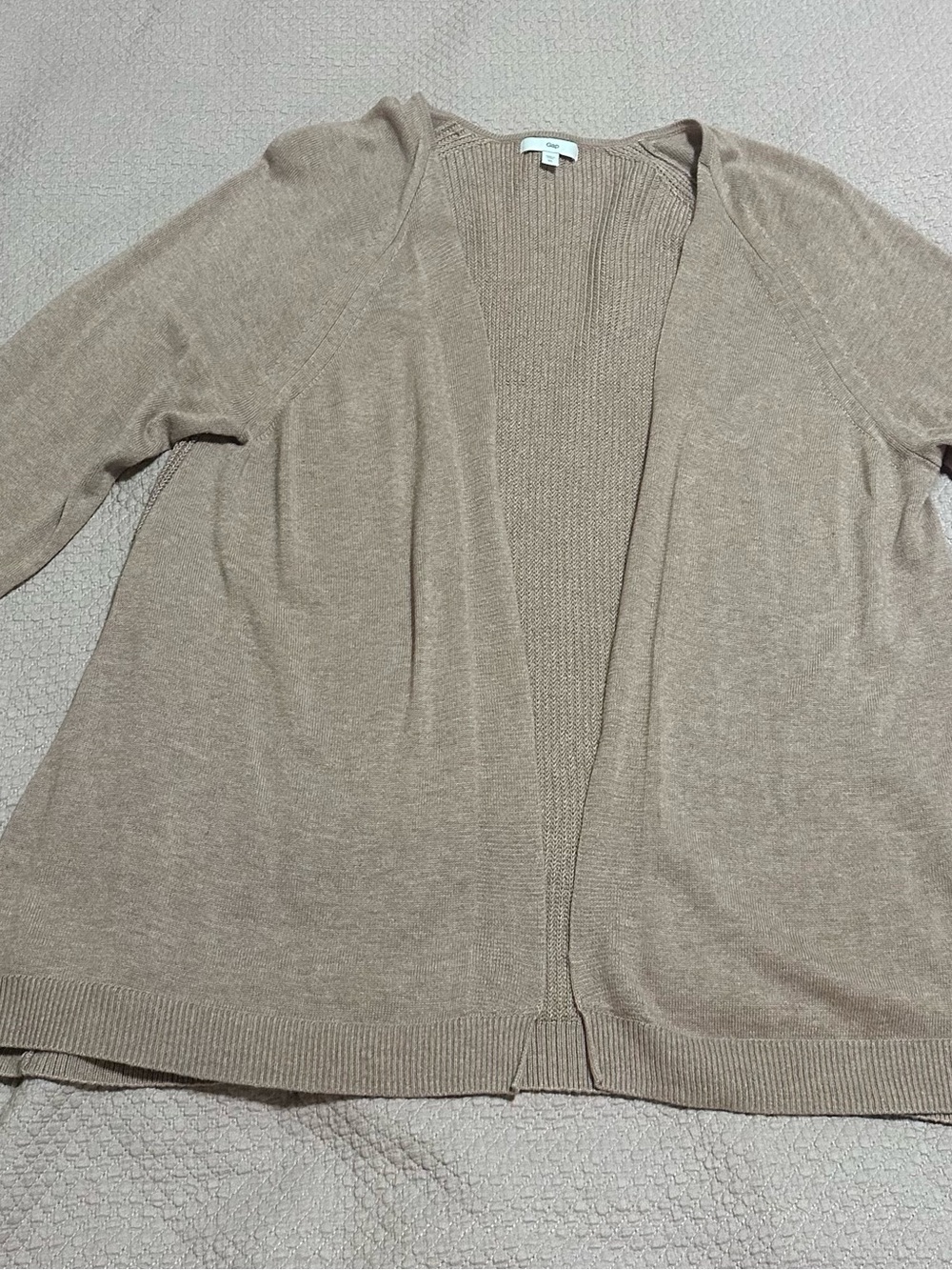 GAP women’s size XL. Light Taupe Open-Front Cardigan